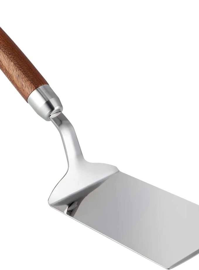 Stainless Steel Spatula with Wooden Handle, Nonstick Pancake Turner, Fried Egg Flipper for Cooking, Frying, Grilling, Baking, BBQ