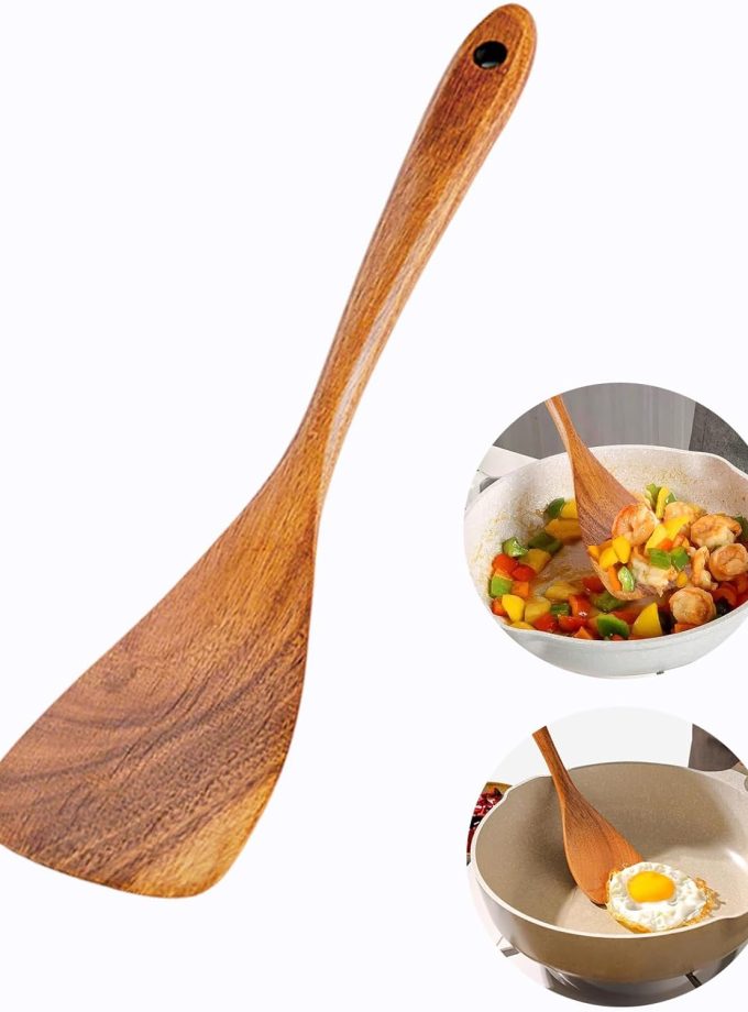 Wooden Spatula for Cooking, Baking & Frying, Heat-Resistant Non-Stick Kitchen Utensil with Ergonomic Handle, Multi-Purpose Scraper for Eggs, Pancakes, Fish – Handmade Gift for Mom, Wife, Grandma