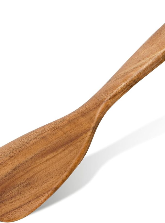 Wooden Spatula for Cooking – 12 Inch Wood Spatula with Long Handle, Handmade Wooden Spoon Alternative for Stir Fry, Mixing & Serving