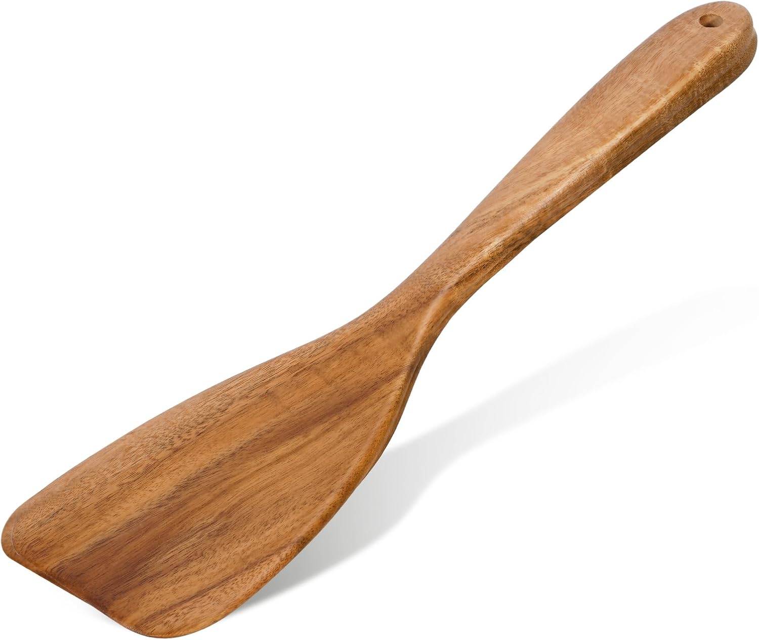 Wooden Spatula for Cooking – 12 Inch Wood Spatula with Long Handle, Handmade Wooden Spoon Alternative for Stir Fry, Mixing & Serving