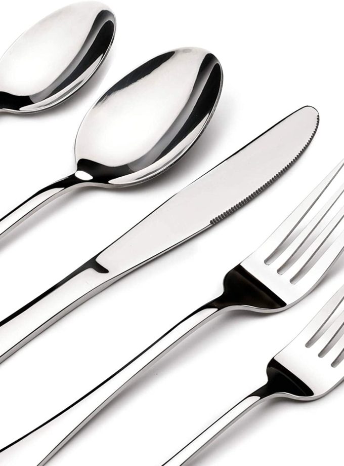 60 Piece Silverware Set for 12, Heavy Duty Stainless Steel Flatware Utensils Cutlery Set Including Steak Knife Fork and Spoon, Dishwasher Safe,Gift Package for Wedding Housewarming