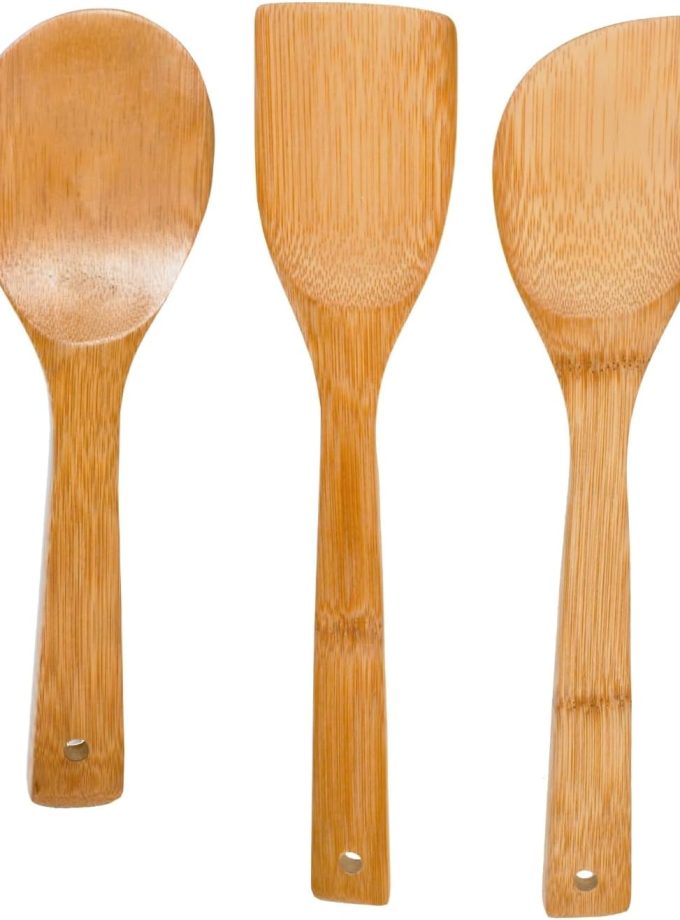 USA Cookware Spoon Set 3-Piece, Bamboo
