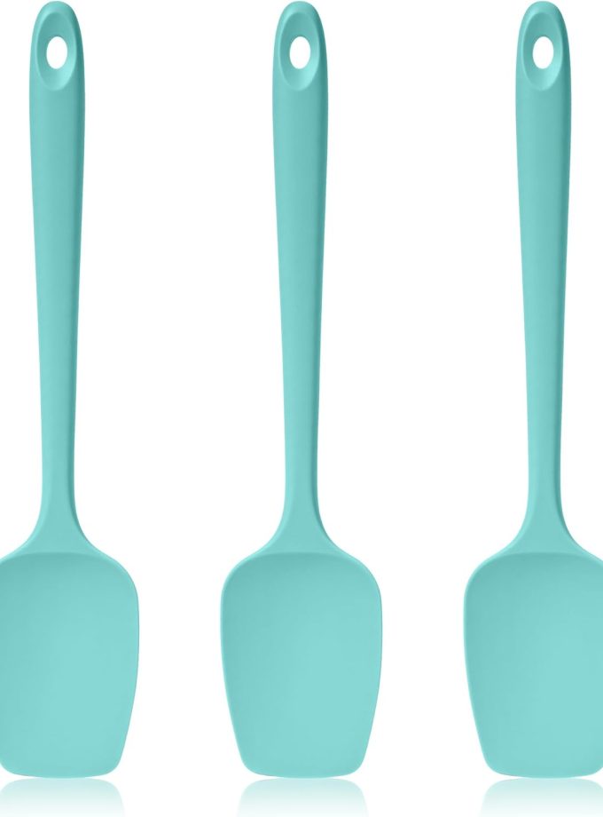 600ºF Heat Resistant Spatulas, High Heat Food Safe Semless Kitchen Silicone Spoon Spoonula Scraper Set for Cooking Baking Mixing Scraping Stirring Nonstick Cookware Pan Bowl (3Pcs,)