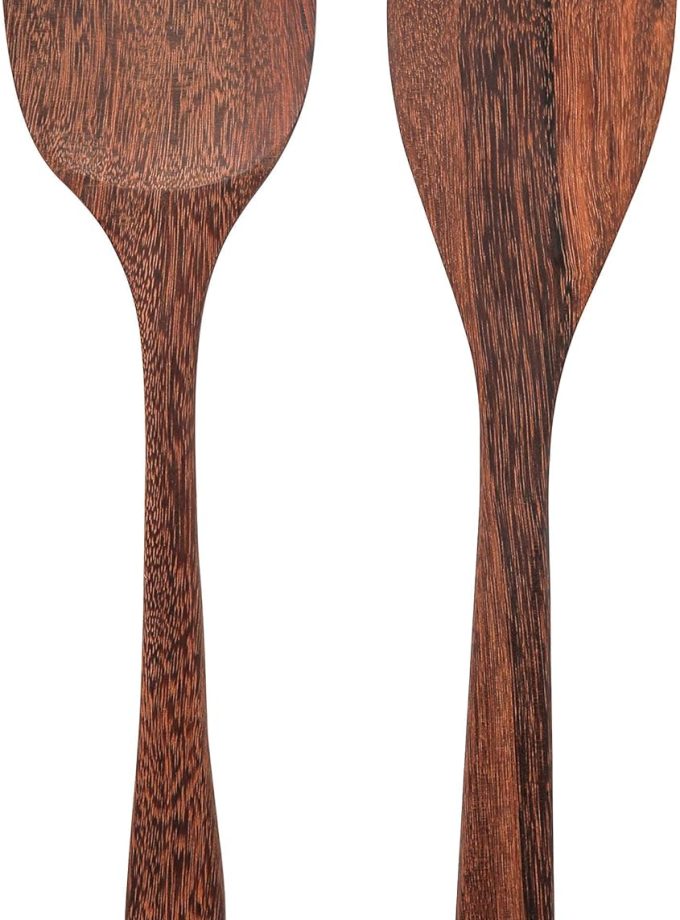 Wooden Spatulas - Eco-Friendly, Durable & Ergonomic Kitchen Utensils - Non-Scratch Cooking Tools for Stirring, Flipping & Serving - Set of 2 (12.8” & 12”)