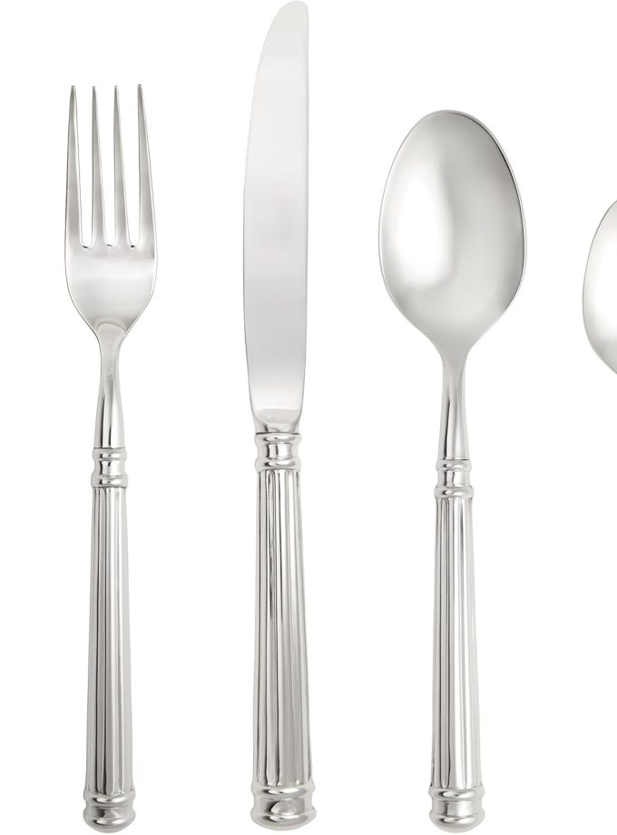 18/10 Stainless Steel Flatware, 20 Piece Place Setting With Table Knives, Forks and Spoons (Service For 4), Dishwasher Safe, Mirrored